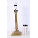 A small brass column lamp stand 38 cm .