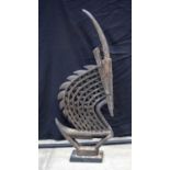 African wooden Tribal Bambarra Chi Warra antelope headdress 116 cm.