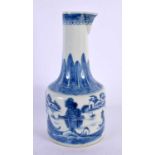 AN UNUSUAL LATE 18TH/19TH CENTURY CHINESE EXPORT WINE JUG Qianlong/Jiaqing, painted with landscapes.