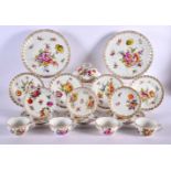 AN ANTIQUE DRESDEN GERMAN PORCELAIN TEA SET. Largest 20 cm wide. (qty)