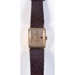 A VINTAGE 14CT GOLD WRIST WATCH. 19.2 grams. 2.25 cm wide inc crown.