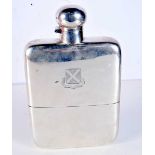 A VERY RARE LARGE ART DECO SILVER HIP FLASK. Sheffield 1919. 935 grams. 23 cm x 14.5 cm.