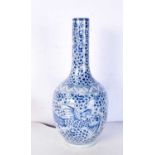 A Chinese blue and white porcelain vase, painted with the phoenix bird. 30 cm high.