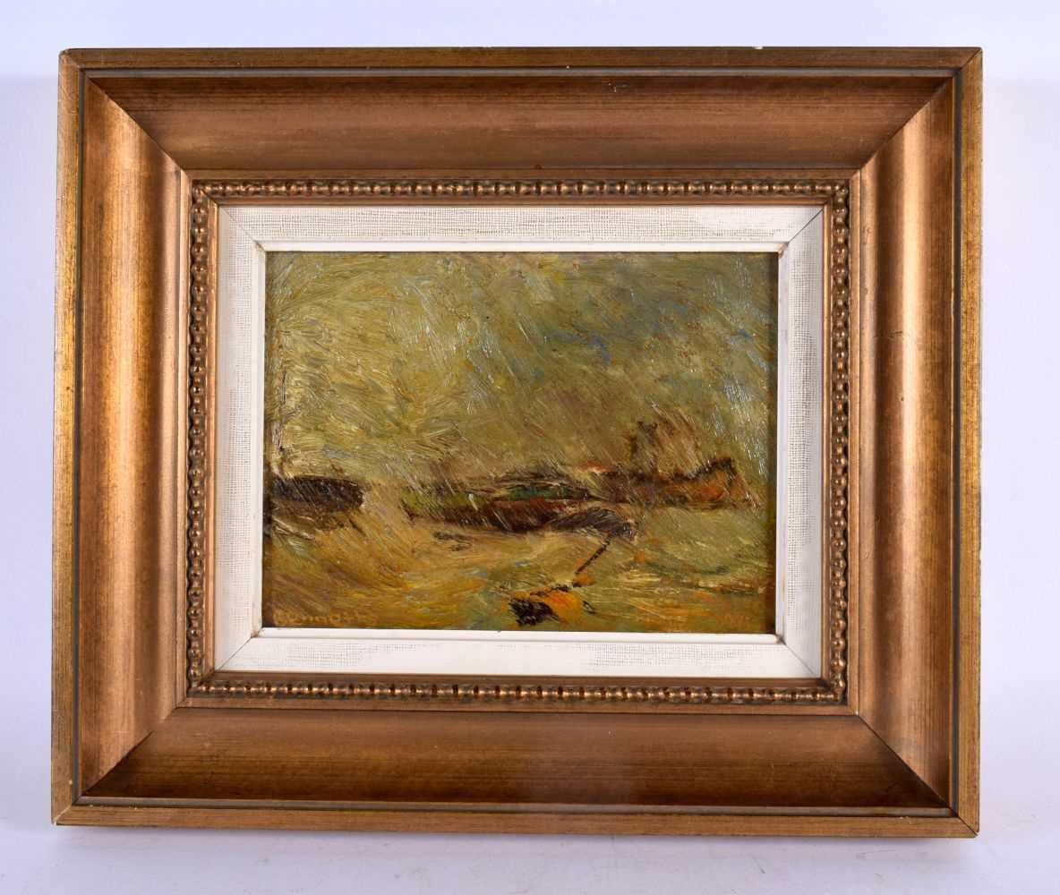 English School (Early 20th Century) Bennets, Oil on card, Impressionist coastal scene. 32 cm x 28