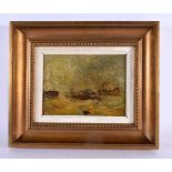 English School (Early 20th Century) Bennets, Oil on card, Impressionist coastal scene. 32 cm x 28