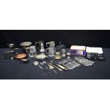 A collection of Silver plated flatware and Pewter items (QTY)