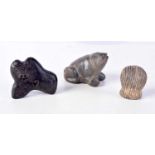 A collection of Central Asian carved stone articles 4 x 6 cm (3).