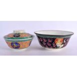 AN EARLY 20TH CENTURY CHINESE THAI MARKET BENCHARONG BOWL together with a similar bowl and cover.