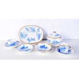 ASSORTED 19TH CENTURY WEDGWOOD BLUE AND WHITE WARES decorated with Buddhistic lions. (qty)