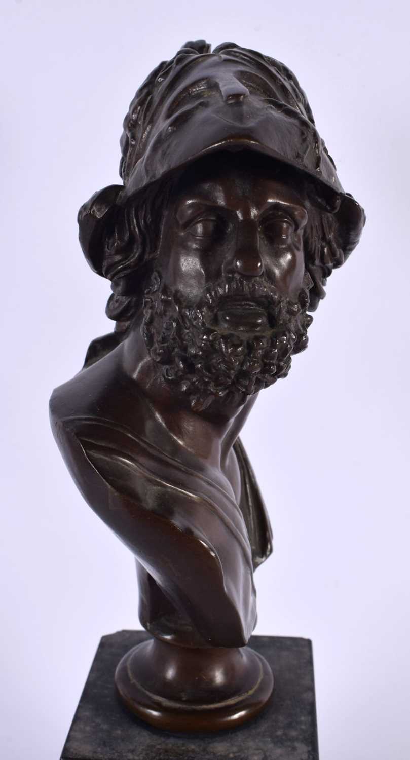 A 19TH CENTURY FRENCH GRAND TOUR BRONZE FIGURE OF A MALE Achille Collas foundry stamp to reverse. 27 - Image 3 of 6