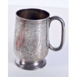 AN ANTIQUE SILVER MUG. 112 grams. Birmingham 1891. 9.5 cm x 9 cm.