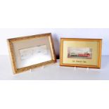 A pair of small framed Stevengraphs. Largest 5 x 15cm (2).