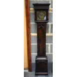 AN ANTIQUE GRANDMOTHER CLOCK. 148 cm x 28 cm.