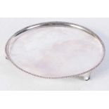 AN ANTIQUE DUTCH SILVER SALVER. 309 grams. 20.5 cm wide.