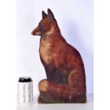 An antique weighted wooden Fox door stop 42 x 21 cm.