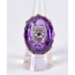 A LARGE ANTIQUE AMETHYST RING. N. 17.2 grams.