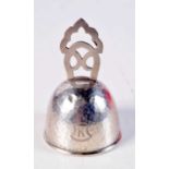 A SILVER BELL. 25.8 grams. 6.75 cm x 4 cm.