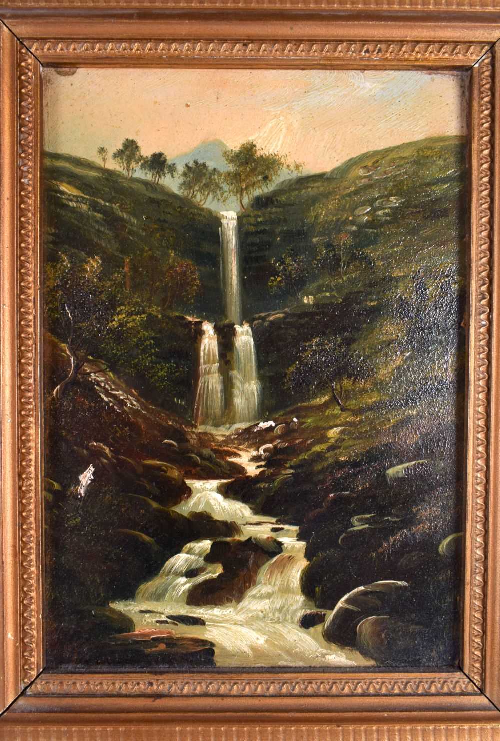 George Willis Pryce (19th Century) Pair, Oil on board, Waterfalls. 38 cm x 28 cm. - Image 5 of 8