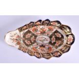 A 19TH CENTURY DERBY STEVENS AND HANCOCK IMARI PORCELAIN DISH painted with flowers. 22 cm x 10 cm.