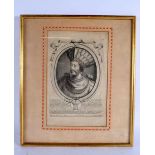 AN 18TH CENTURY FRENCH ENGRAVING Le Roy Albion. 38 cm x 32 cm.