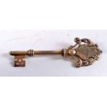 AN ART DECO SILVER KEY. Birmingham 1930. 39.4 grams. 11 cm long.