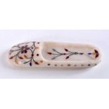 AN INDIAN MARBLE SHOE. 9.5 cm x 3 cm.