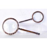 Two magnifying glasses largest 24 x 11 cm.