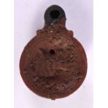 A GRAND TOUR POTTERY OIL LAMP After the Antiquity. 7 cm x 5 cm.