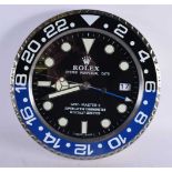 A Contemporary Rolex dealership style wall clock 34 cm.