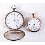 TWO POCKET WATCHES. 5.25 cm wide. (2)