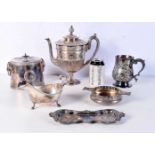 A collection of Silver plated items , Tea ware etc 26 cm (6) .