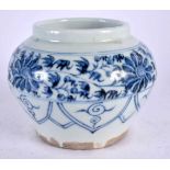 A CHINESE BLUE AND WHITE PORCELAIN JARLET 20th Century. 11 cm wide.