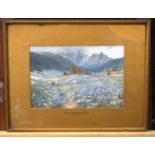 John MacWhirter 1837/39-1911 - a Scottish landscape painter. A framed print entitled 'June in the