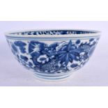 A 19TH CENTURY CHINESE BLUE AND WHITE PORCELAIN BOWL bearing Kangxi marks to base. 18 cm diameter.