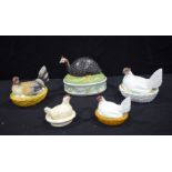 A group of porcelain egg baskets largest 18 cm (5)