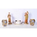 A pair of Royal Worcester figures together with Coalport Mandarin vases and a Coalport Gentlemens