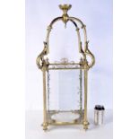 A Georgian style cut glass and gilt metal lantern 73 x 32 cm.