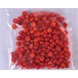 ASSORTED CHINESE CORAL BEADS. 105 grams. 1 cm x 0.5 cm. (qty)