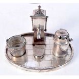 A NOVELTY SILVER PLATED INKSTAND. 450 grams overall. 12 cm x 15.5 cm.