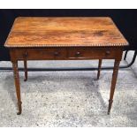 A two drawer Victorian table 74 x 93 cm.