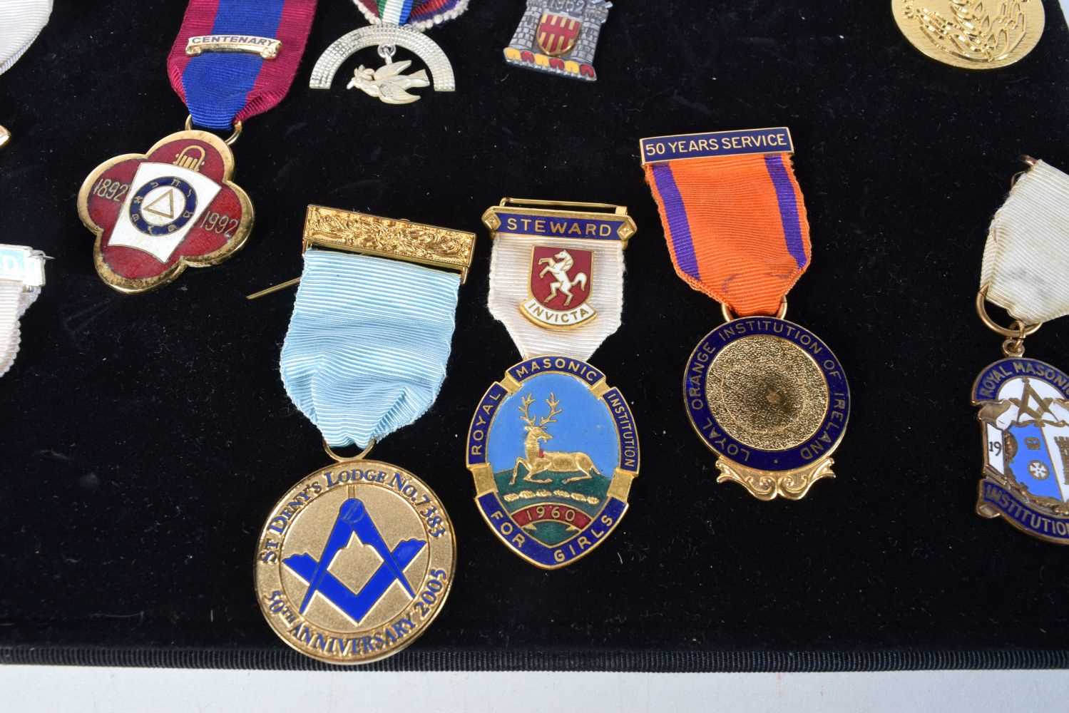 A collection of enamelled Masonic medallions (11). - Image 2 of 5