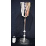 A Chrome Champagne cooler on a stand 81 cm.