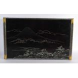 A FINE 18TH/19TH CENTURY JAPANESE EDO PERIOD BLACK LACQUER TABLE decorated with mother of pearl