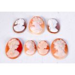 CAMEO PLAQUES. 27 grams. Largest 3.5 cm x 2.25 cm. (qty)