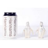 A Silver plated Penguin salt and pepper condiments 8 cm. (2)