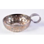 AN ANTIQUE FRENCH SILVER WINE TASTER. 56 grams. 10 cm x 7.5 cm.