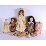 OLD PORCELAIN HEADED DOLLS. (qty)