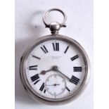 AN ANTIQUE SILVER POCKET WATCH. London 1881. 176 grams. 5.5 cm wide.