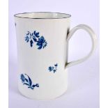 18th century Worcester mug decorated with the Gilliflower pattern. 14cm high