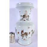 A LARGE CHINESE PORCELAIN VASE probably 19th century, painted with spotted deer within landscapes.
